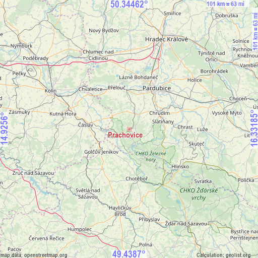 Prachovice on map