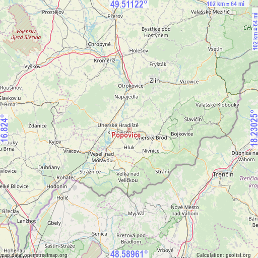 Popovice on map
