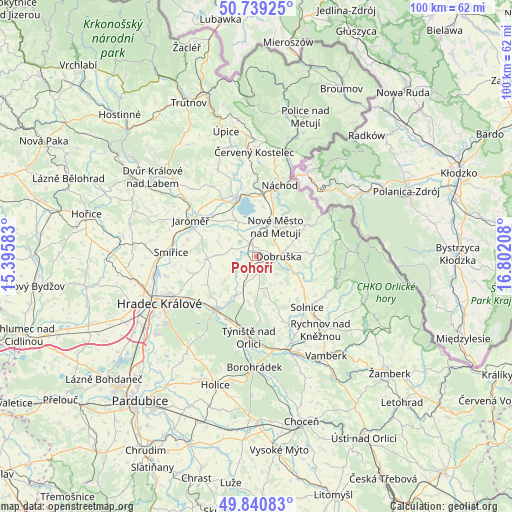 Pohoří on map