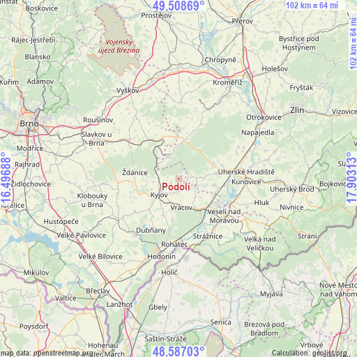 Podolí on map