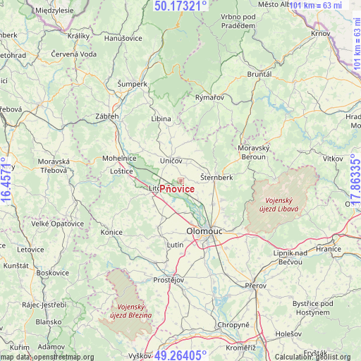 Pňovice on map