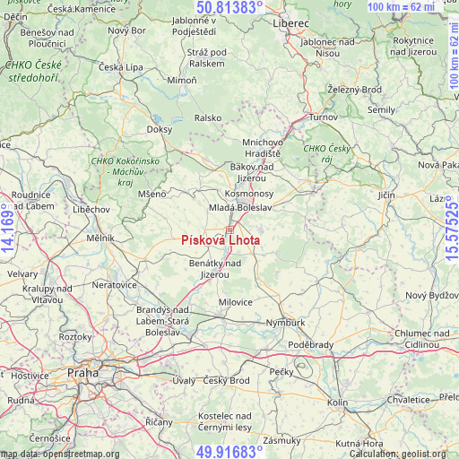 Písková Lhota on map