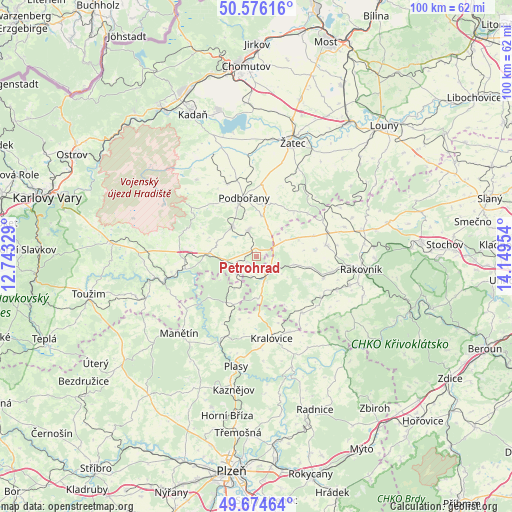 Petrohrad on map