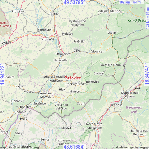 Pašovice on map