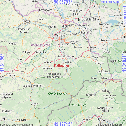 Palkovice on map