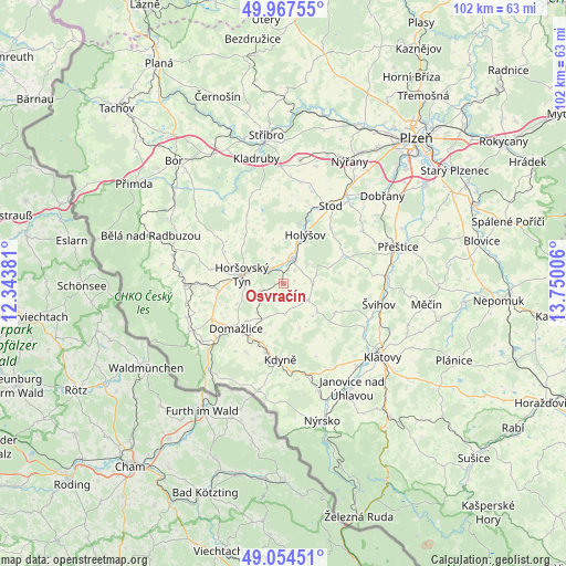 Osvračín on map