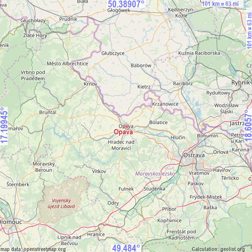 Opava on map