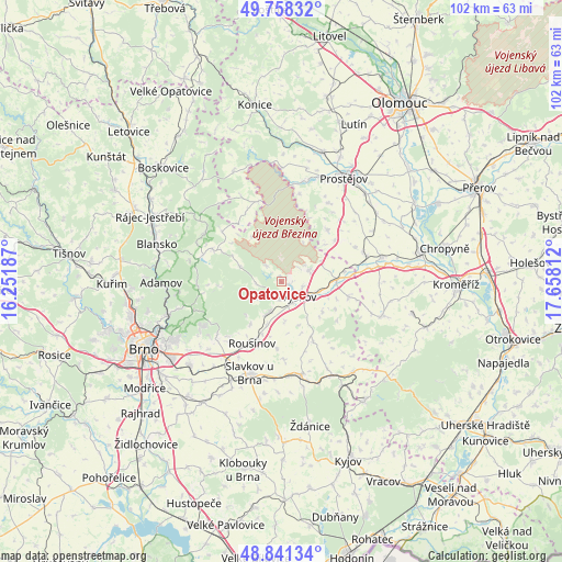 Opatovice on map