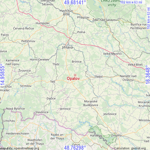 Opatov on map