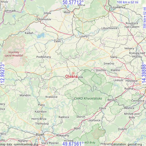 Olešná on map