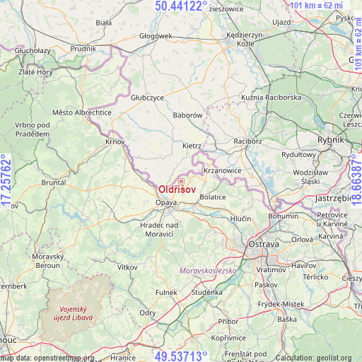 Oldřišov on map