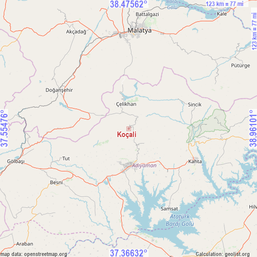 Koçali on map