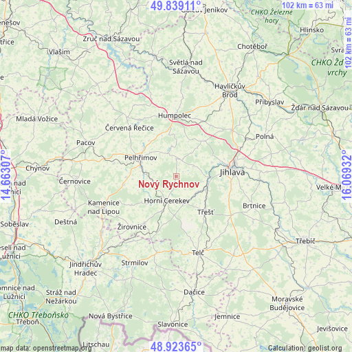 Nový Rychnov on map
