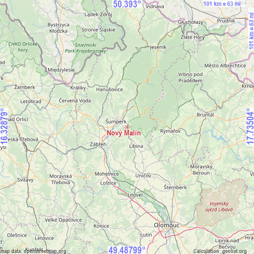 Nový Malín on map