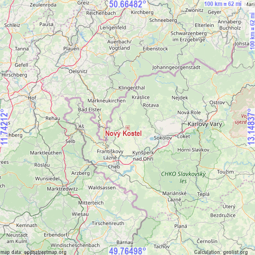 Nový Kostel on map