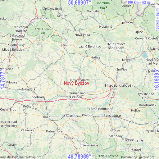 Nový Bydžov on map