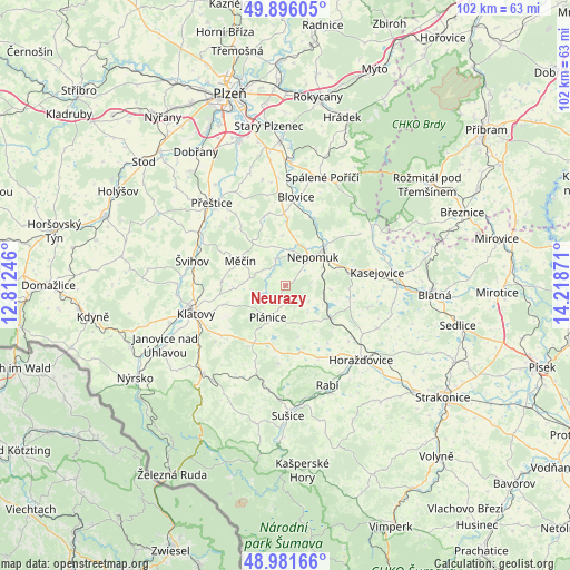 Neurazy on map