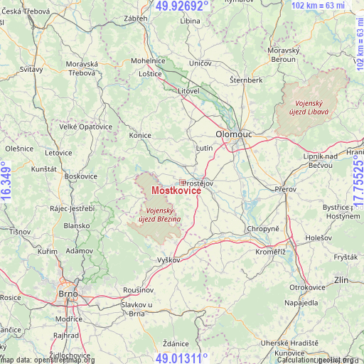 Mostkovice on map