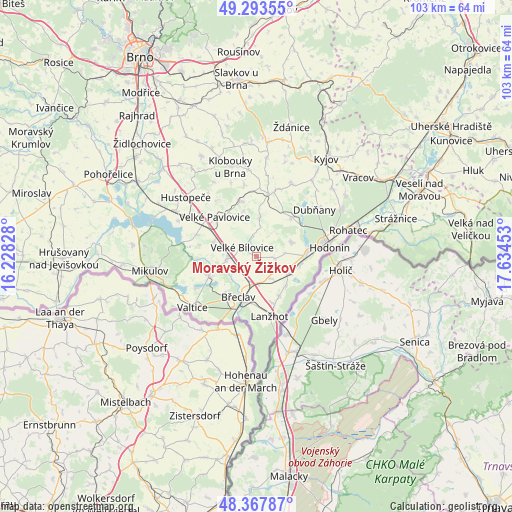 Moravský Žižkov on map