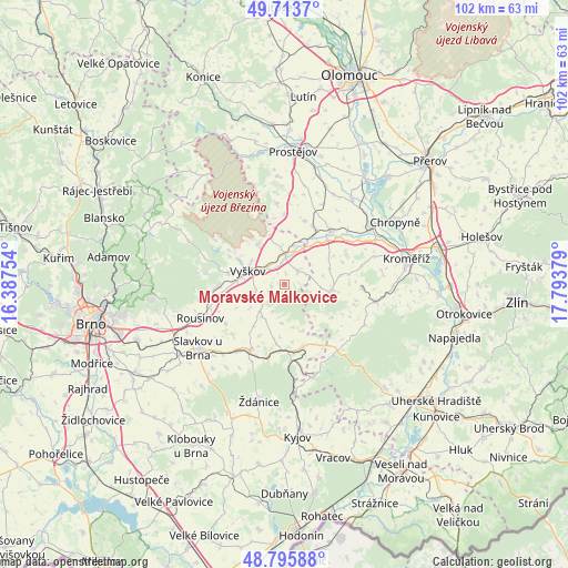 Moravské Málkovice on map