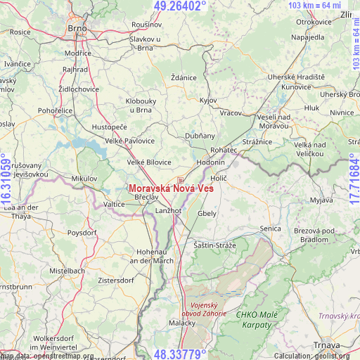 Moravská Nová Ves on map