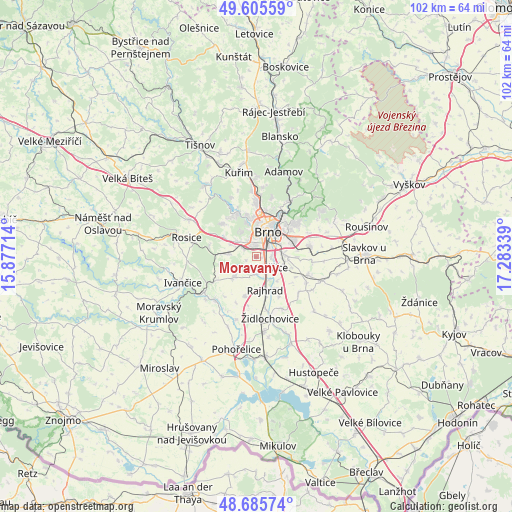 Moravany on map