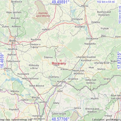 Moravany on map