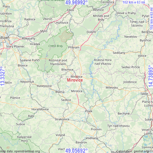 Mirovice on map