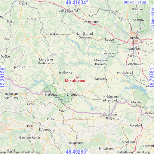 Mikulovice on map