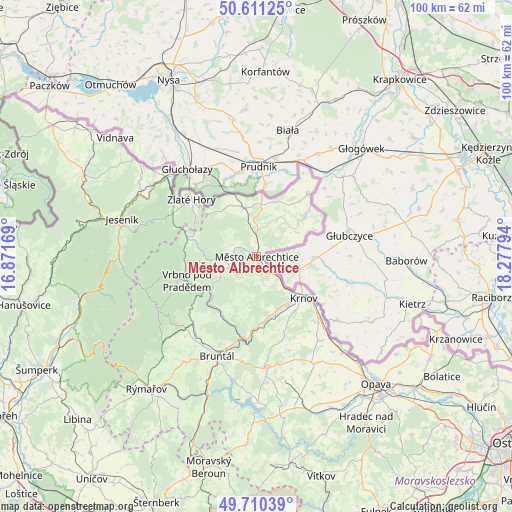 Město Albrechtice on map
