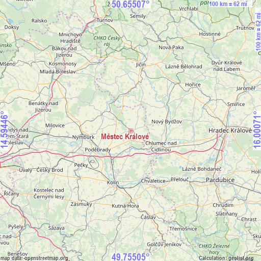 Městec Králové on map