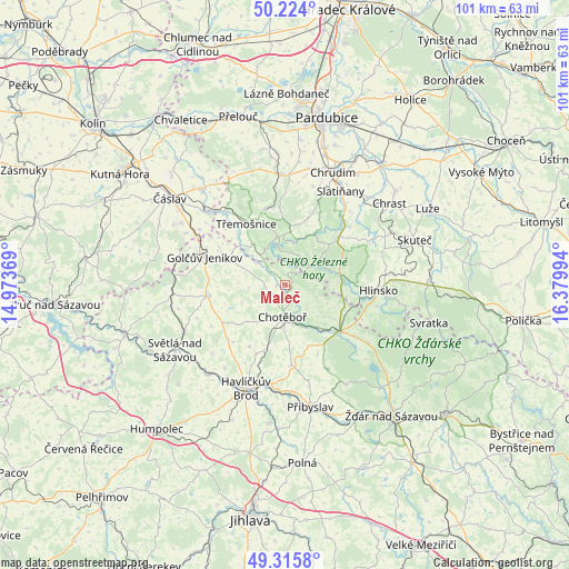 Maleč on map