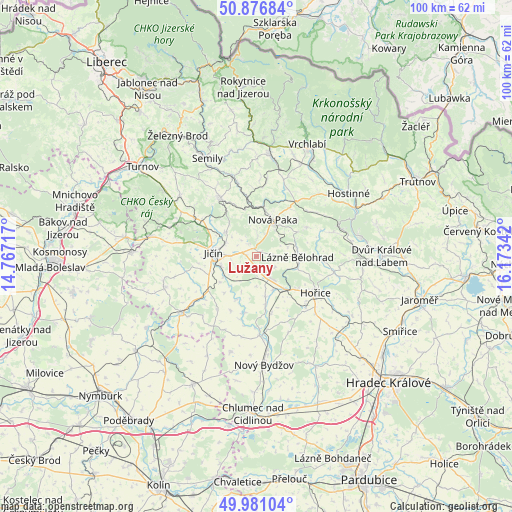 Lužany on map