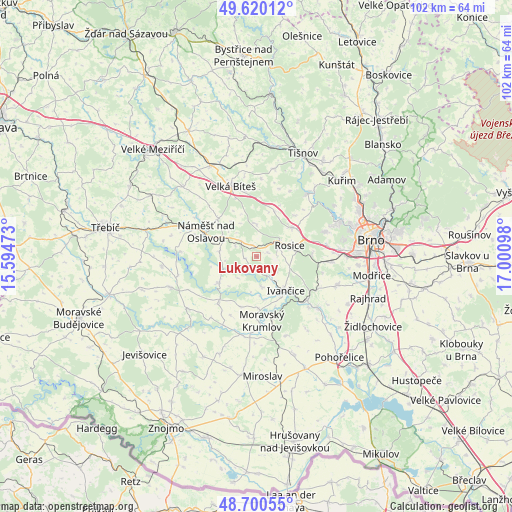 Lukovany on map