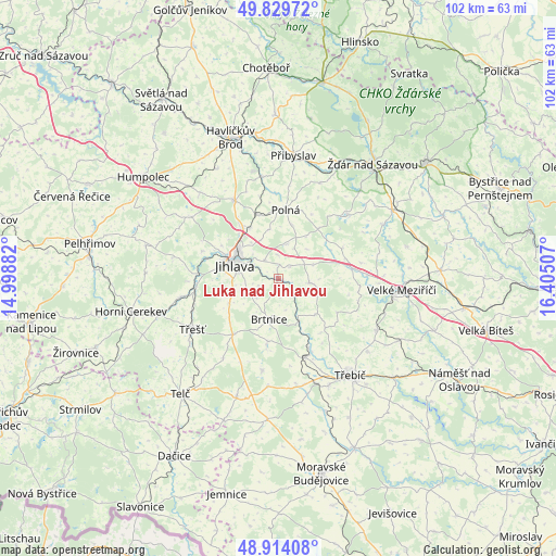 Luka nad Jihlavou on map