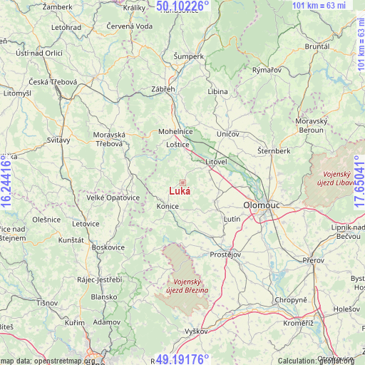 Luká on map