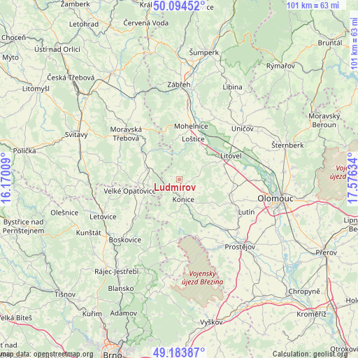 Ludmírov on map