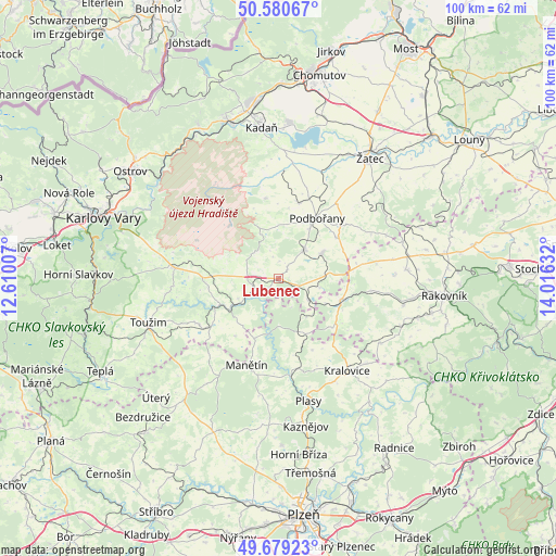 Lubenec on map