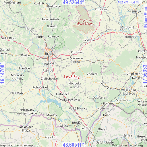 Lovčičky on map