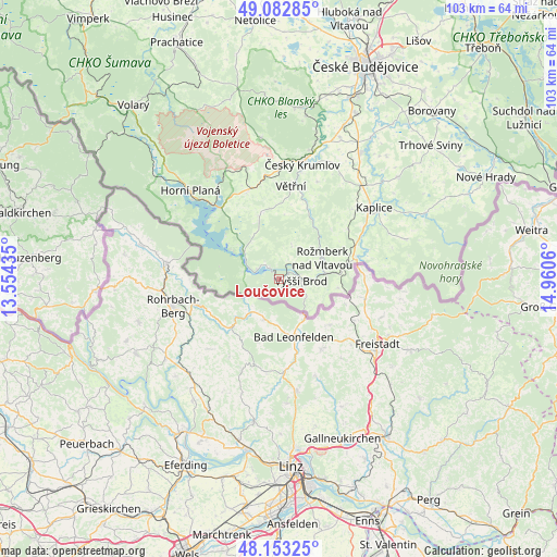 Loučovice on map