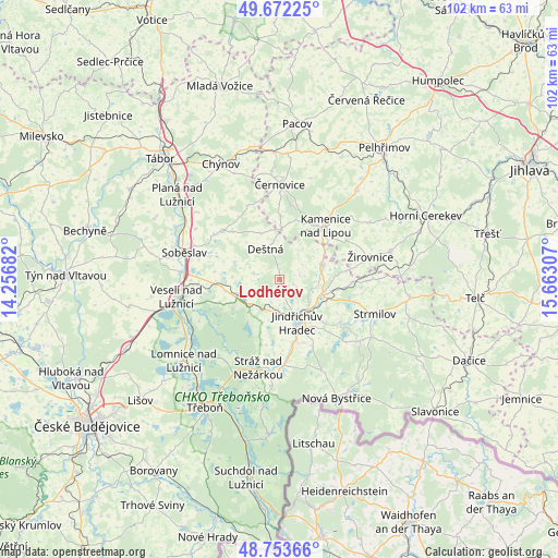 Lodhéřov on map