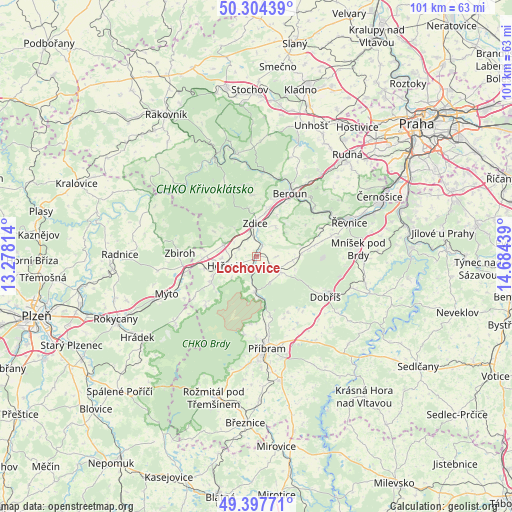 Lochovice on map