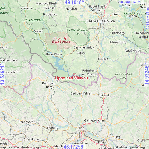 Lipno nad Vltavou on map