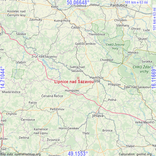 Lipnice nad Sázavou on map