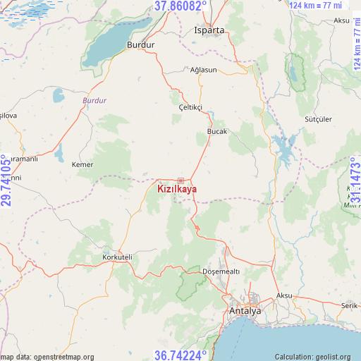 Kızılkaya on map