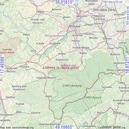 Lichnov (o. Nový Jičín) on map