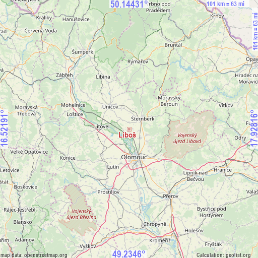 Liboš on map