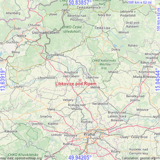 Libkovice pod Řípem on map