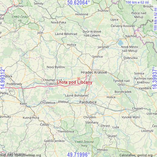 Lhota pod Libčany on map