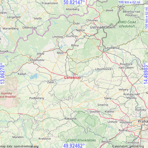 Lenešice on map